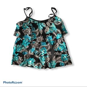 Maxine Hollywood Floral Tier Tankini Swim Top 18